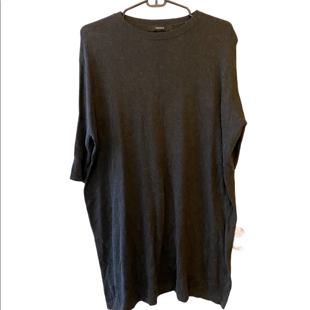 Forever 21 Dark Gray Dolman Sleeve Sweater Dress